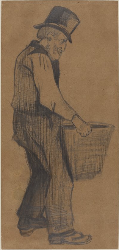 Stary człowiek niosący wiadro, 1882. autorstwa Vincent van Gogh