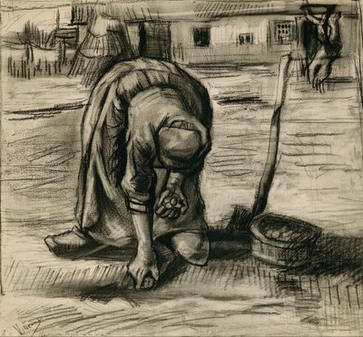Chłopka sadząca ziemniaki autorstwa Vincent van Gogh
