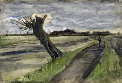 Pollard Willow (Saule Tetard) par Gogh, Vincent, van (1853-1890). Ołówek, akwarela, gwasz, tusz na papierze, wymiary : 38x55,8 autorstwa Vincent van Gogh