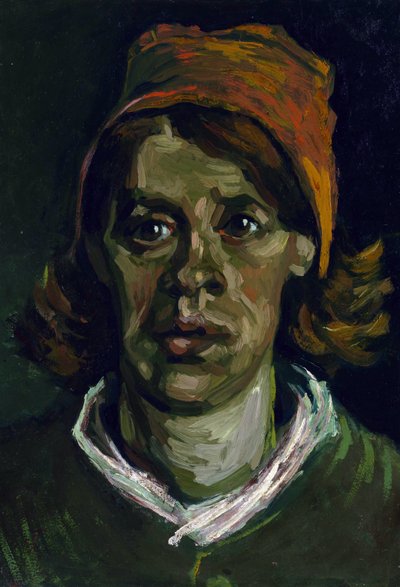 „Portret wieśniaczki z czerwonym kapturem” (głowa wieśniaczki z czerwonym kapturem) Obraz Vincenta van Gogha (1853-1890) autorstwa Vincent van Gogh