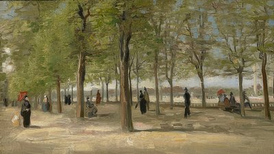 Promenada w Jardin du Luxembourg. 1886 autorstwa Vincent van Gogh