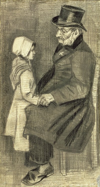 Siedzący mężczyzna z córką, 1882 autorstwa Vincent van Gogh