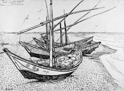 Żaglówki w Saintes-Maries autorstwa Vincent van Gogh