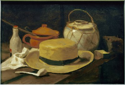 Martwa natura z żółtym słomkowym kapeluszem autorstwa Vincent van Gogh