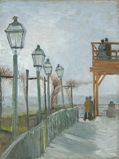 Taras i taras widokowy w Moulin de Blute-Fin, Montmartre, początek 1887 r. autorstwa Vincent van Gogh