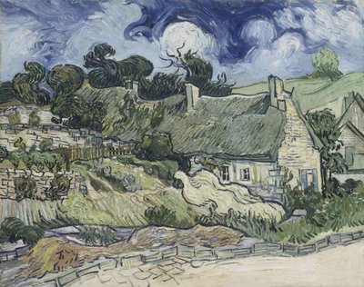 Kryte strzechą domki w Cordeville, 1890 autorstwa Vincent van Gogh