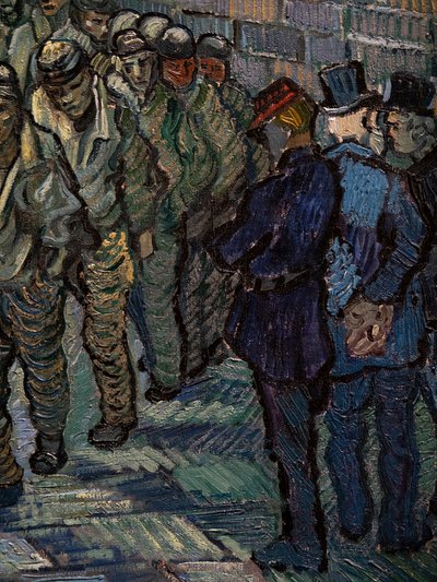 Dziedziniec Więzienny (szczegół) autorstwa Vincent van Gogh