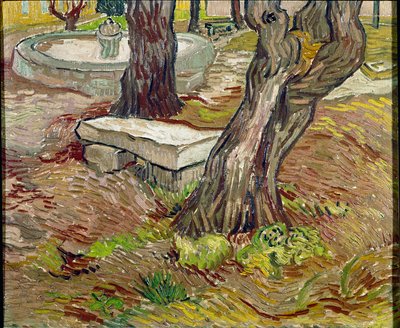 Park przytułku św. Pawła (Saint Paul) w Saint-Remy (Saint Remy) lub Ławka de Pierre. Obraz Vincenta Van Gogha (1853-1890) autorstwa Vincent van Gogh