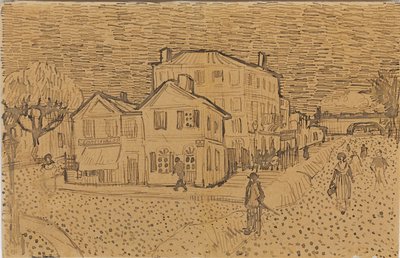 Dom Vincenta w Arles, z listu do jego brata Theo, straconego w Arles, 1888 autorstwa Vincent van Gogh