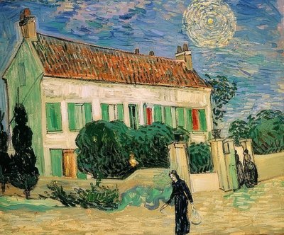 Biały dom w nocy. Czerwiec 1890 autorstwa Vincent van Gogh
