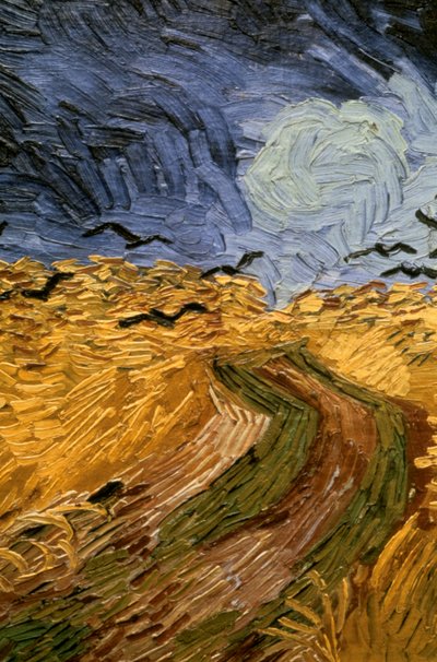Pole pszenicy z wronami, szczegół 1890. autorstwa Vincent van Gogh