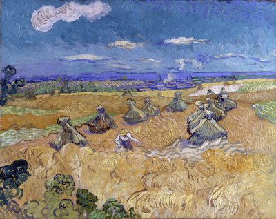 Pole pszenicy ze snopowiązałkami i żniwiarką autorstwa Vincent van Gogh