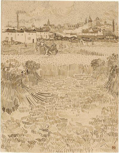 Arles. Widok z pól pszenicy (1888) autorstwa Vincent van Gogh
