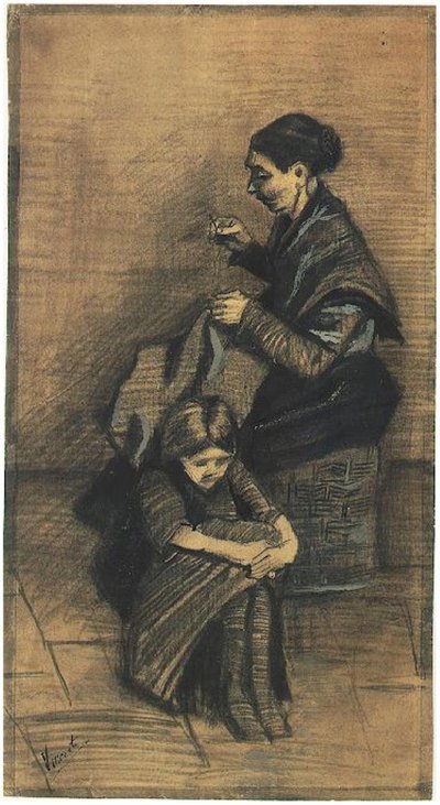 Sien-Siedząc-na-koszyku-z-dziewczyną F1072 Vincent van Gogh autorstwa Vincent van Gogh