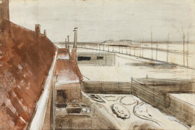 Widok z okna pracowni Vincents zimą II (1883) autorstwa Vincent van Gogh