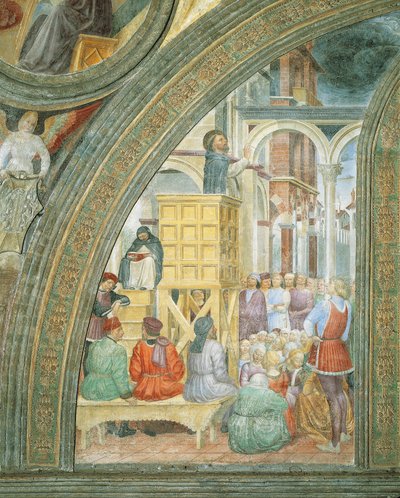 Cud obłoku, fragment z Opowieści św. Piotra Męczennika, Vincenzo Foppa autorstwa Vincenzo Foppa