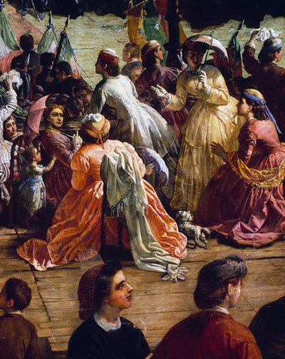 Vittorio Emanuele II podczas inauguracji pomnika Dantego na Piazza della Signoria we Florencji w 1865 roku, szczegół autorstwa Vincenzo Giacomelli