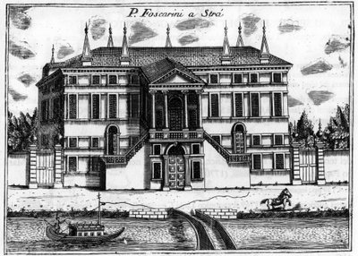 Pałac (Palazzo) Foscarini w Stra koło Wenecji. w „Singularity of Venice” Vincenzo Coronelli (1650-1718). autorstwa Vincenzo Maria Coronelli
