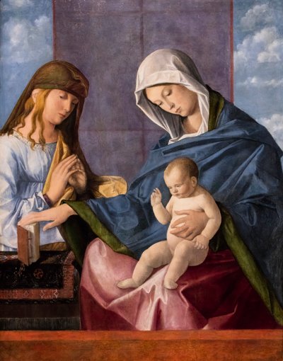 Dziewica z Dzieciątkiem i święty autorstwa Vincenzo di Biagio Catena