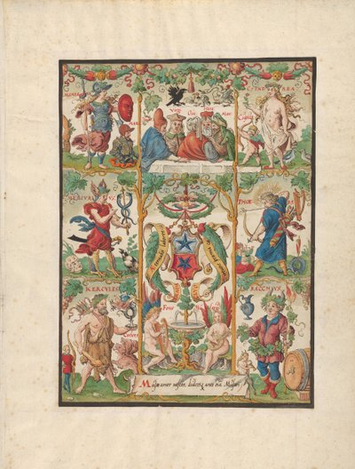 Alegoria klasyczna z herbem Ochsenfelderów, połowa XVI wieku. autorstwa Virgil Solis