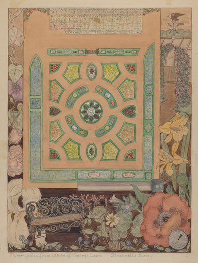 Ogród Kwiatowy - Posiadłość Lewisa, ok. 1900 r. 1936. autorstwa Virginia Richards