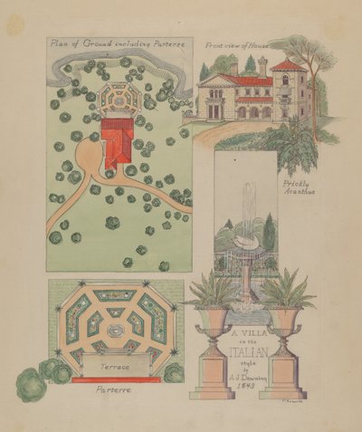 Projekt willi włoskiej, ok. 1900 r. 1936. autorstwa Virginia Richards