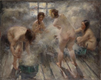 W rosyjskiej Bani, 1916 autorstwa Vitali Gavrilovich Tikhov
