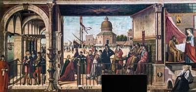 Przybycie angielskich ambasadorów na dwór króla Bretanii Legenda o..., 1495-150 autorstwa Vittore Carpaccio