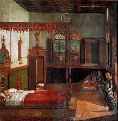 Cykl życia św. Urszuli: sen św. Urszuli. (Obraz autorstwa Vittore Carpaccio