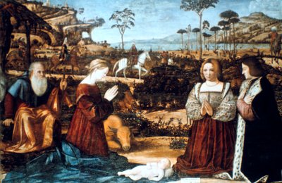 Święta Rodzina z Dwoma Darczyńcami, 1505 autorstwa Vittore Carpaccio