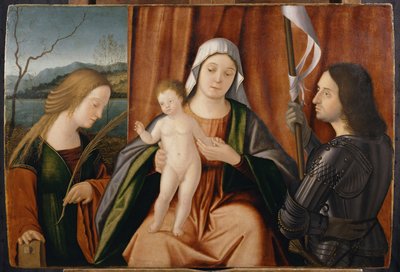Madonna z Dzieciątkiem ze świętymi Katarzyną Aleksandryjską i Jerzym lub Liberale autorstwa Vittore Carpaccio