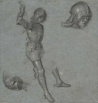 Studia siedzącego młodzieńca w zbroi, ca. 1505. autorstwa Vittore Carpaccio