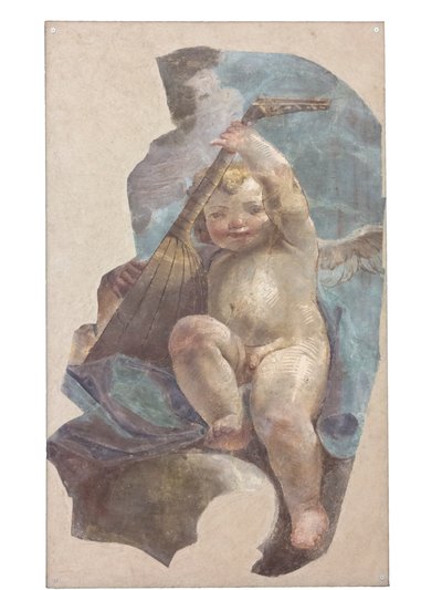 Freski przedstawiające anioły, pochodzące z kościoła św. Augustyna autorstwa Vittorio Maria Bigari