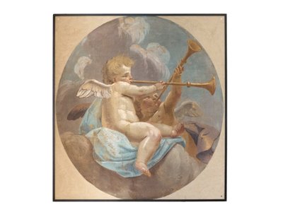 Freski przedstawiające anioły, pochodzące z kościoła św. Augustyna autorstwa Vittorio Maria Bigari