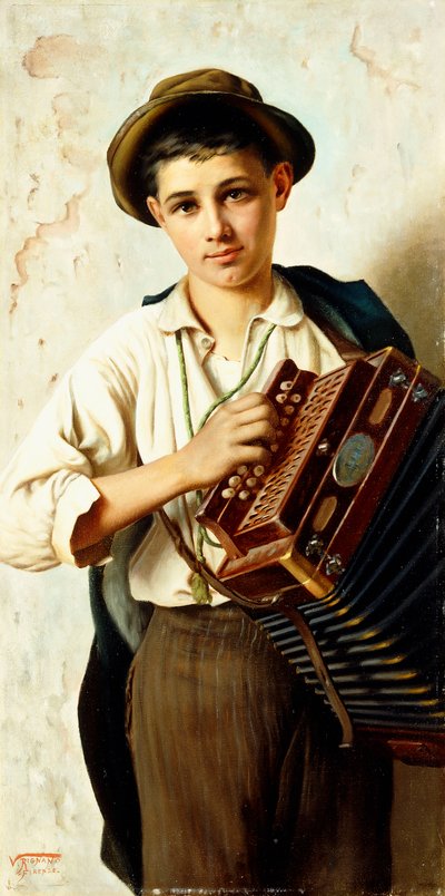 Młody akordeonista autorstwa Vittorio Rignano
