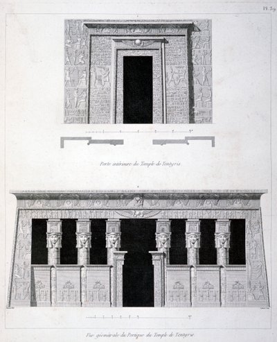 Drzwi i gantry w świątyni Tentyris, XIX w. autorstwa Vivant Denon