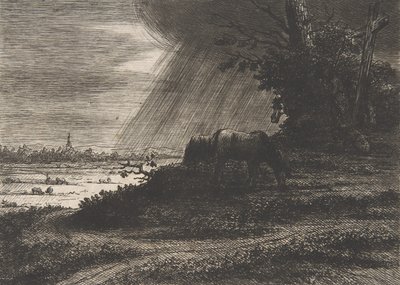 Krajobraz z burzą, XVIII-początek XIX wieku. autorstwa Vivant Denon
