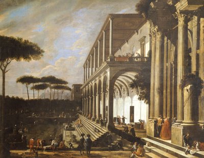 Uczta w willi Poggioreale, autorstwa Viviano Codazziego (ok. 1604-1670) autorstwa Viviano Codazzi