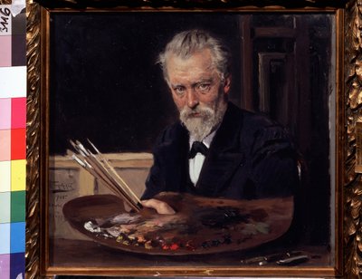 Autoportret (Autoportret). Obraz Władimira Jegorowicza Makovskiego (Makovsky, Makovskij) (1846-1920), huile sur toile autorstwa Vladimir Egorovic Makovsky