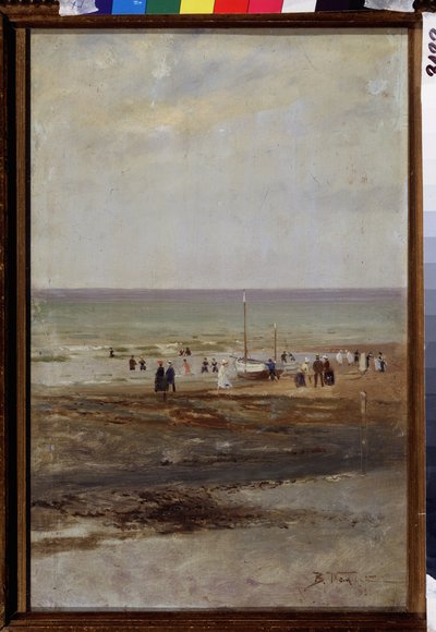 Na plaży (Na plaży). Obraz Władimira Jegorowicza Makowskiego (Makovsky, Makovskij) (1846-1920), olej na płótnie autorstwa Vladimir Egorovic Makovsky