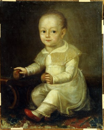 Portret dziecka z jabłkami. (Portret dziecka z jabłkami). Obraz Władimira Lukit Borovikovsky (lub Borovikovsky) (1757-1825) autorstwa Vladimir Lukich Borovikovsky