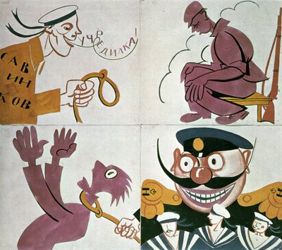 Karykatura przeciwko Zgromadzeniu Konstytucyjnemu autorstwa Vladimir Mayakovsky