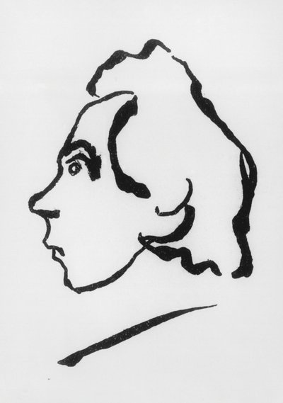 Portret Wiktora Władimirowicza Chlebnikowa, lepiej znanego pod pseudonimem Velimir Khlebnikov (1885-1922) (rysunek) autorstwa Vladimir Vladimirovic Majakovskij