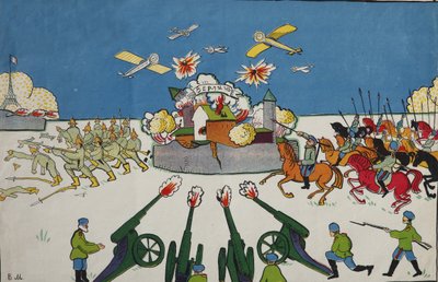 Och, ty Niemco!... Plakat, 1914 autorstwa Vladimir Mayakovsky