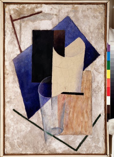 Nature morte (Martwa natura), ok. 1920 (olej na drewnie) autorstwa Vladislav Maximilianovich Strzheminsky
