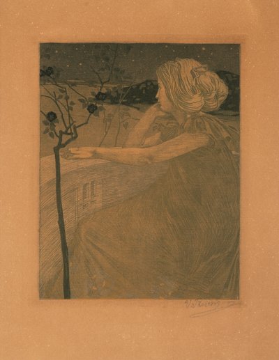 Medytacja na balkonie, 1899-1900. autorstwa Vojtěch Preissig