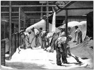 Produkcja cukru w rafinerii Counterslip, Bristol, 1873. autorstwa WB Murray