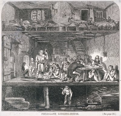 Field Lane Lodging House, Londyn, 1847 autorstwa WG Mason