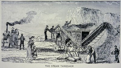 Steam Thresher, z „Cudów Nowego Zachodu” 1888 (rycina) autorstwa W.H. Thayer