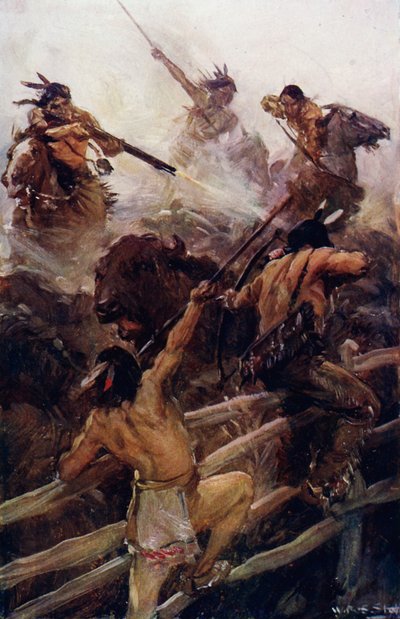 Z bliska z bawołem (kolor lito) autorstwa W.R.S. (after) Stott